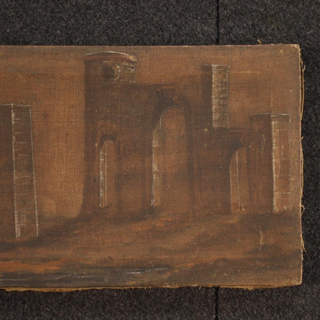 Italian Landscape Painting with 19th Century Architecture For Sale 4
