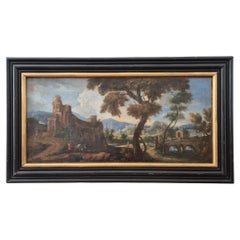 Italian landscape with ruins, Oil on canvas, 19th century