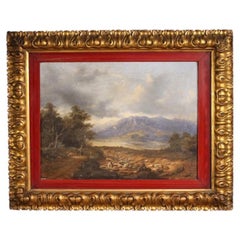 Italian Landscape with Wayfarers, oil on canvas, dated 1845