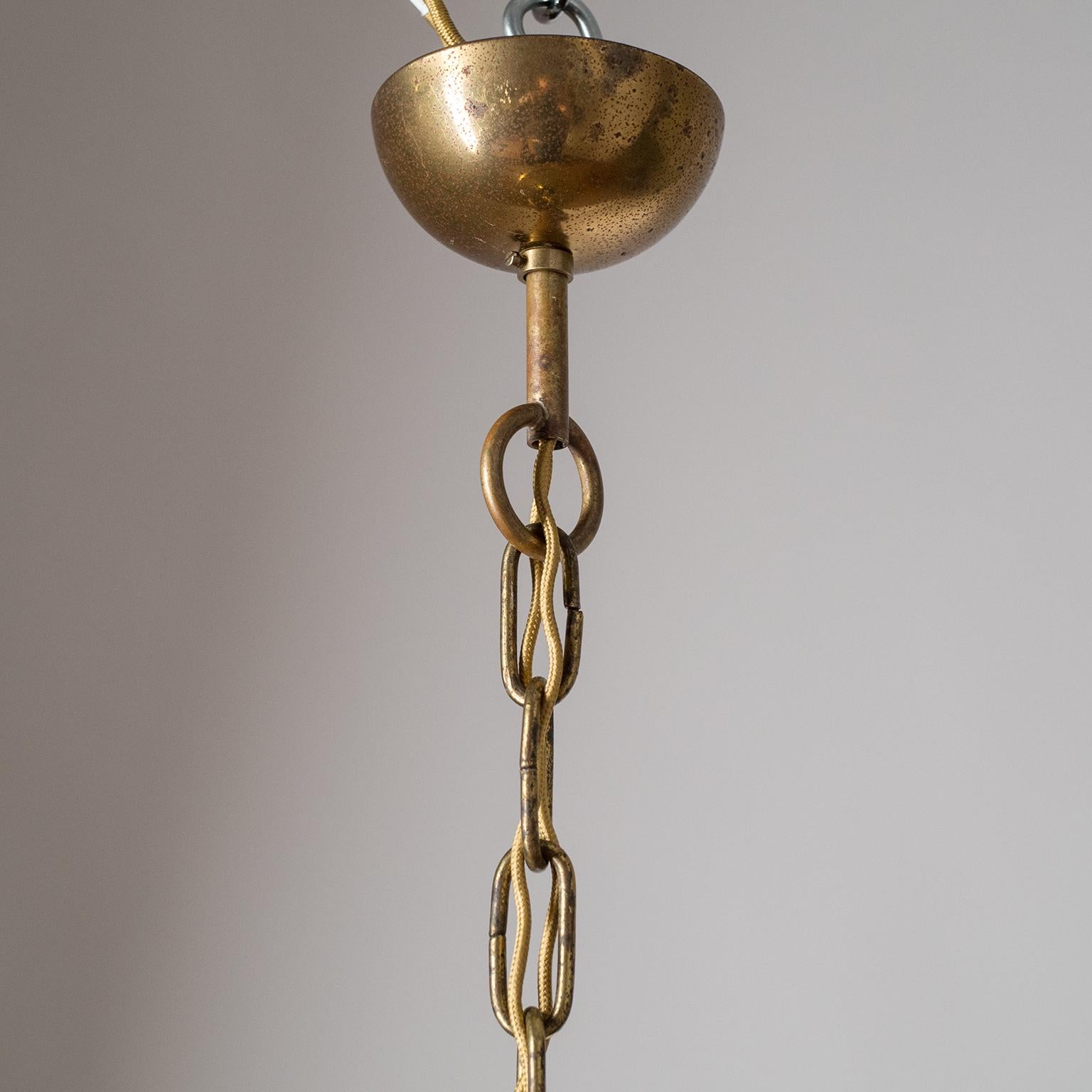Italian Lantern, 1930s, Brass and Glass 3