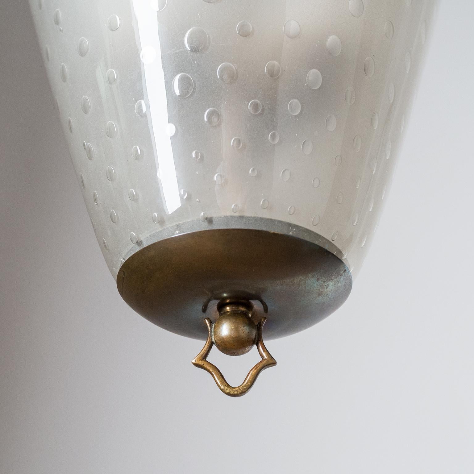 Mid-20th Century Italian Lantern, 1930s, Murano Glass and Brass