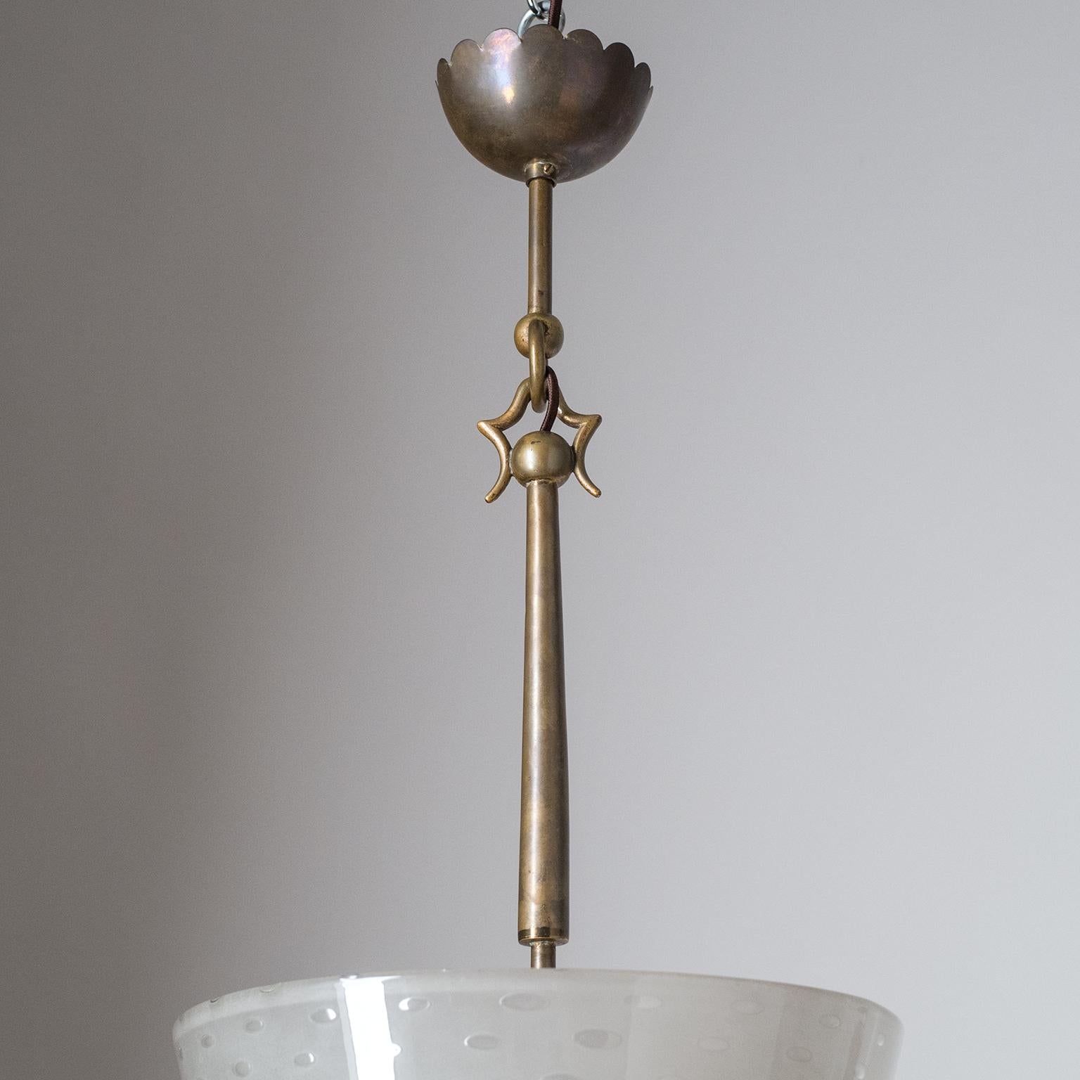 Italian Lantern, 1930s, Murano Glass and Brass 1