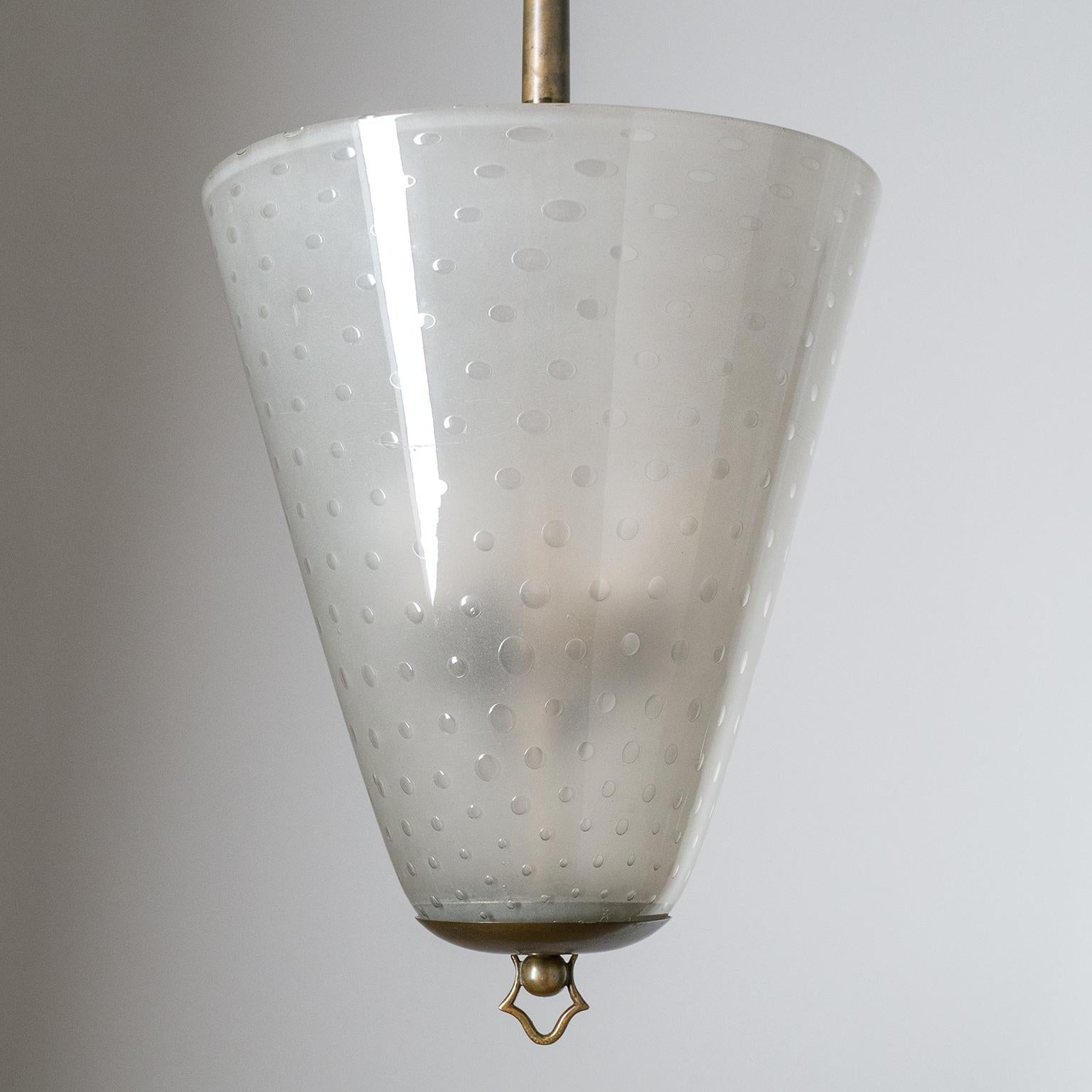 Italian Lantern, 1930s, Murano Glass and Brass 3