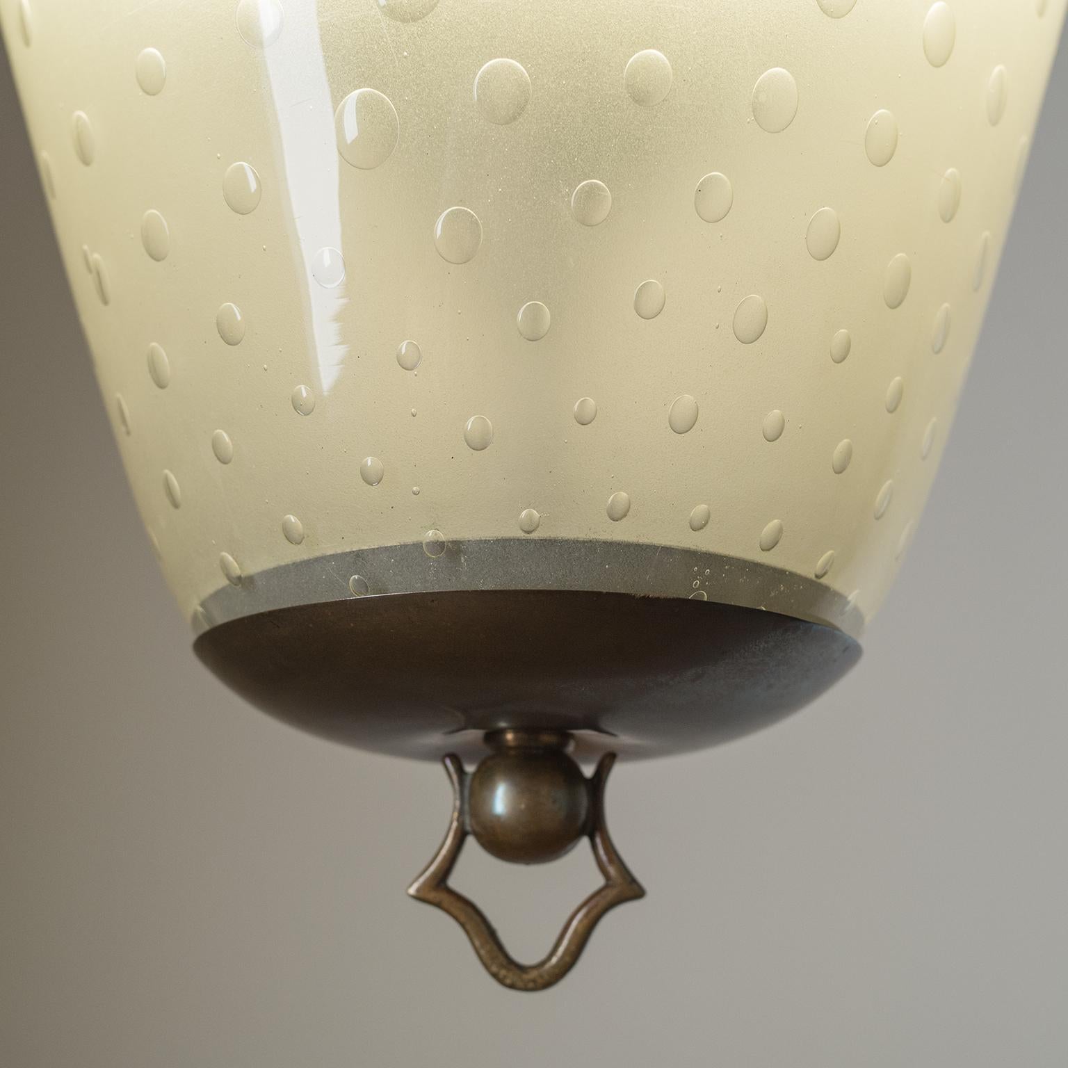 Italian Lantern, 1930s, Murano Glass and Brass 4