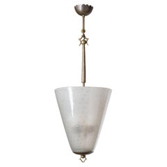 Italian Lantern, 1930s, Murano Glass and Brass