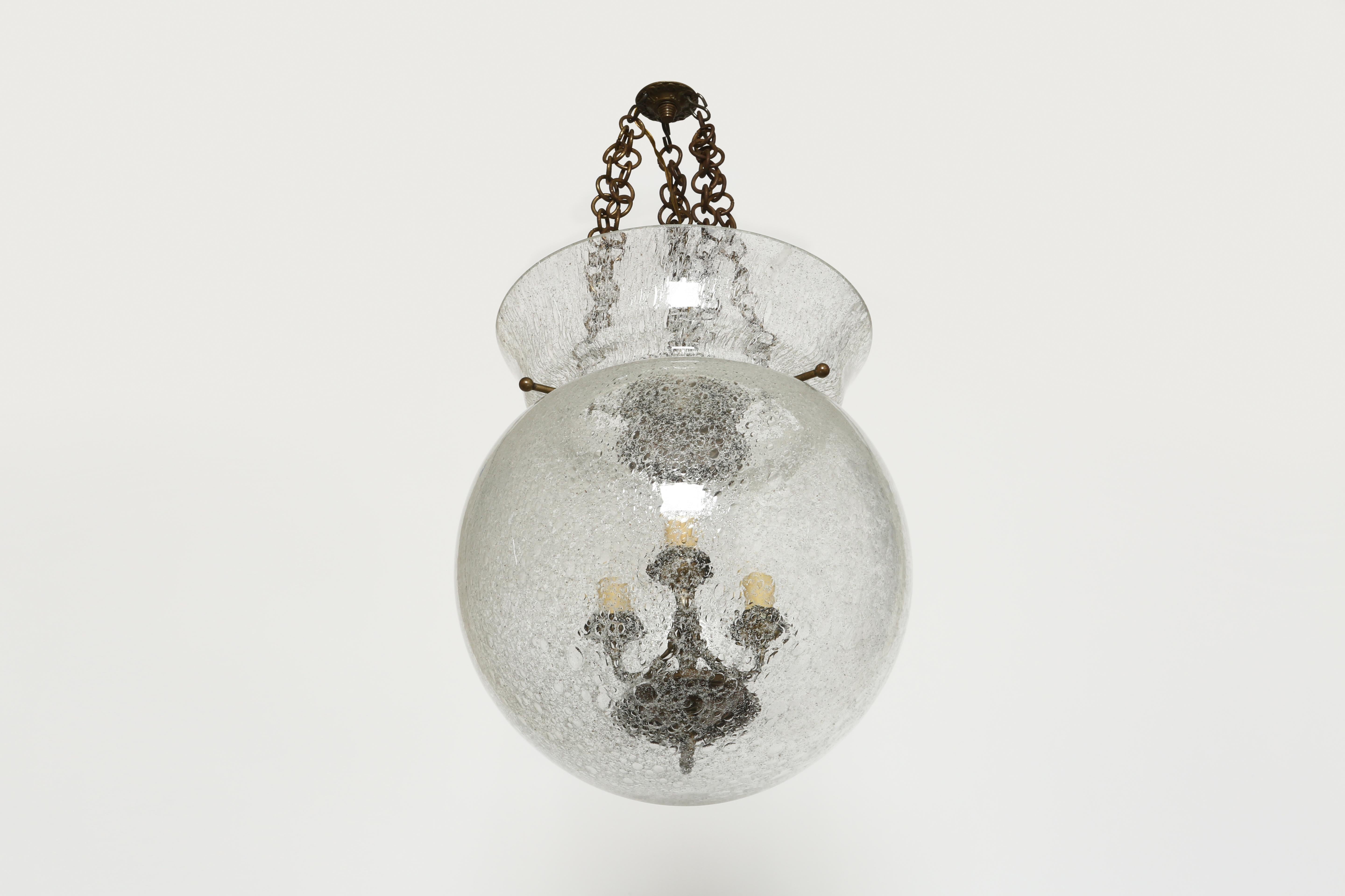 Mid-20th Century Bell Jar Lantern in Pulegoso Glass, Italy 1960s For Sale