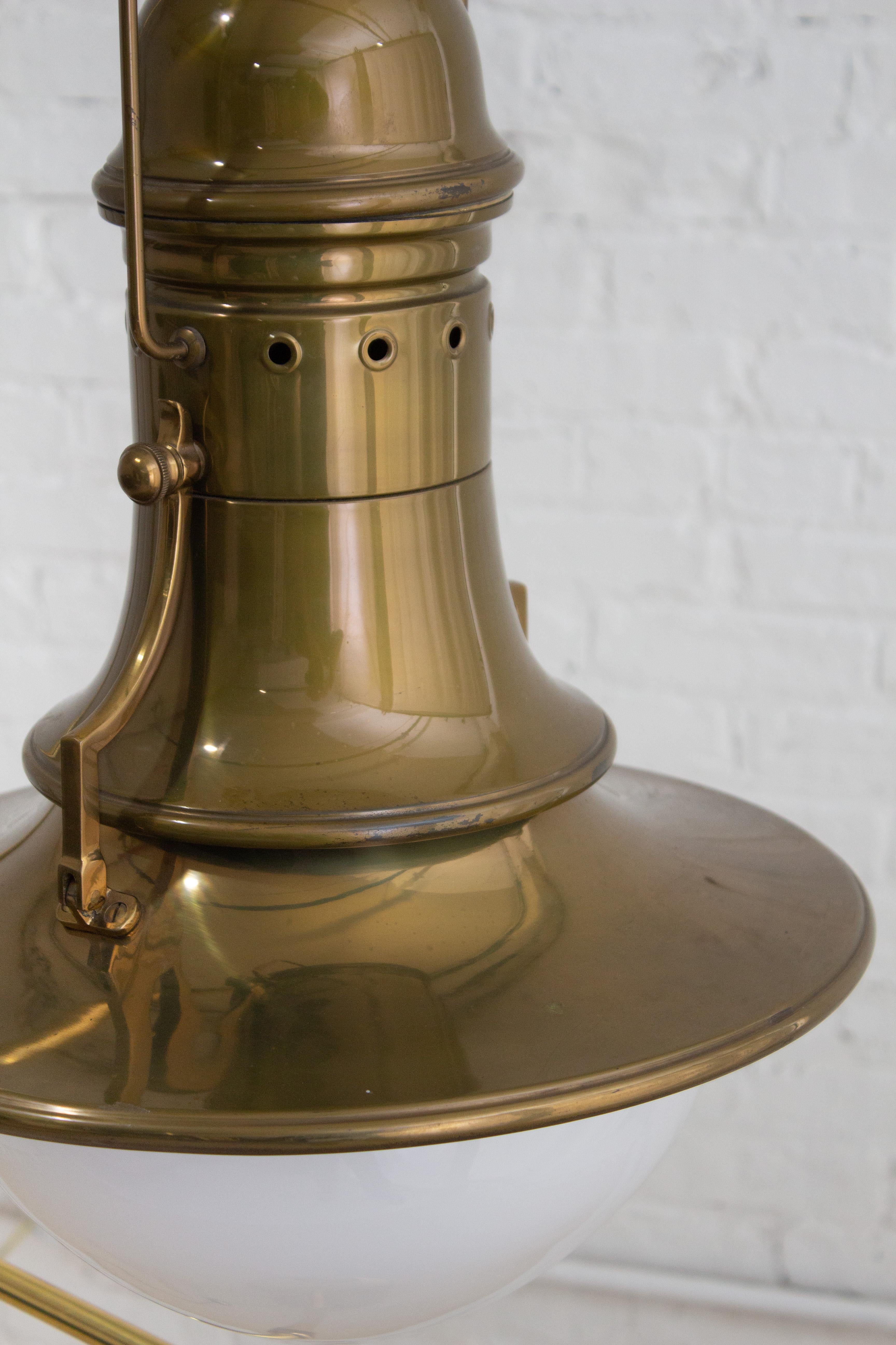 Italian Lantern Style Brass Floor Lamp For Sale 6