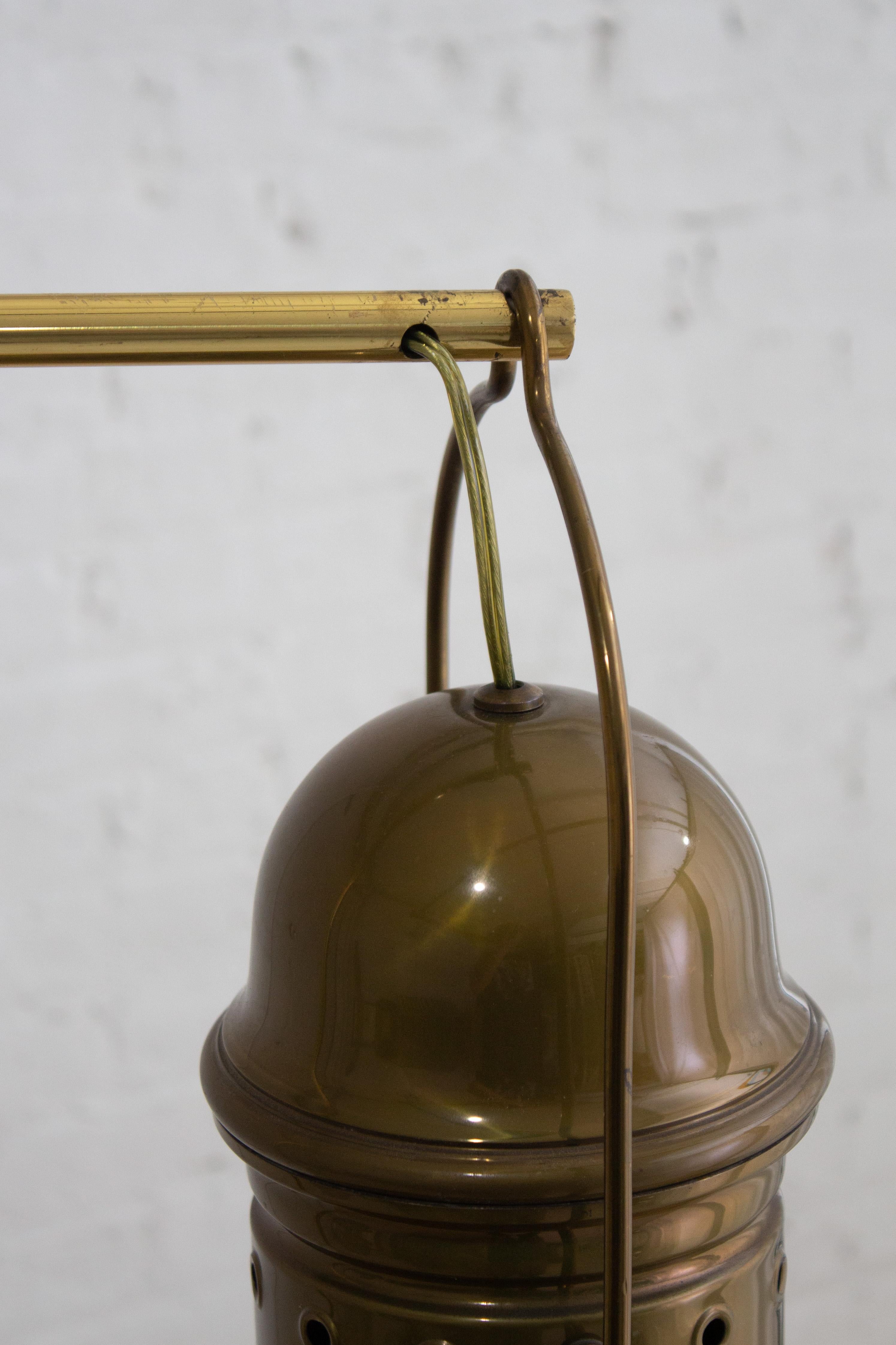 Italian Lantern Style Brass Floor Lamp For Sale 1