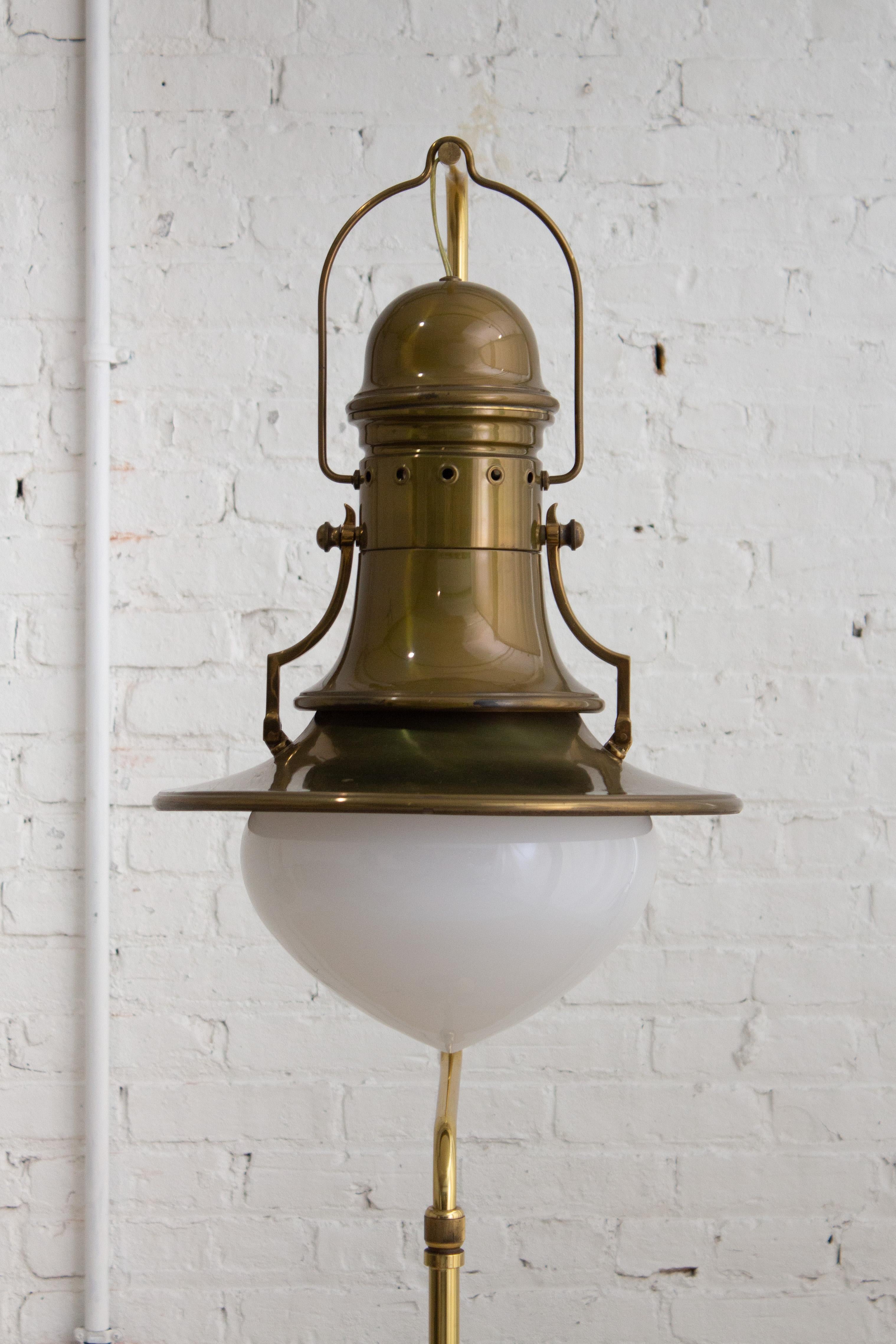 Italian Lantern Style Brass Floor Lamp For Sale 3