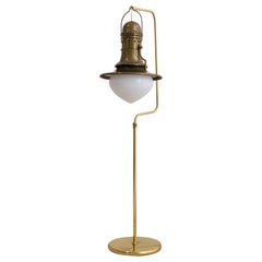 Lampada da terra in ottone in stile lanterna italiana