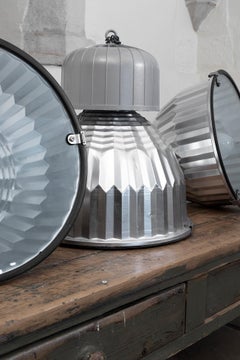 Italian Lanzini Industrial Tempered Glass Ceiling Lights