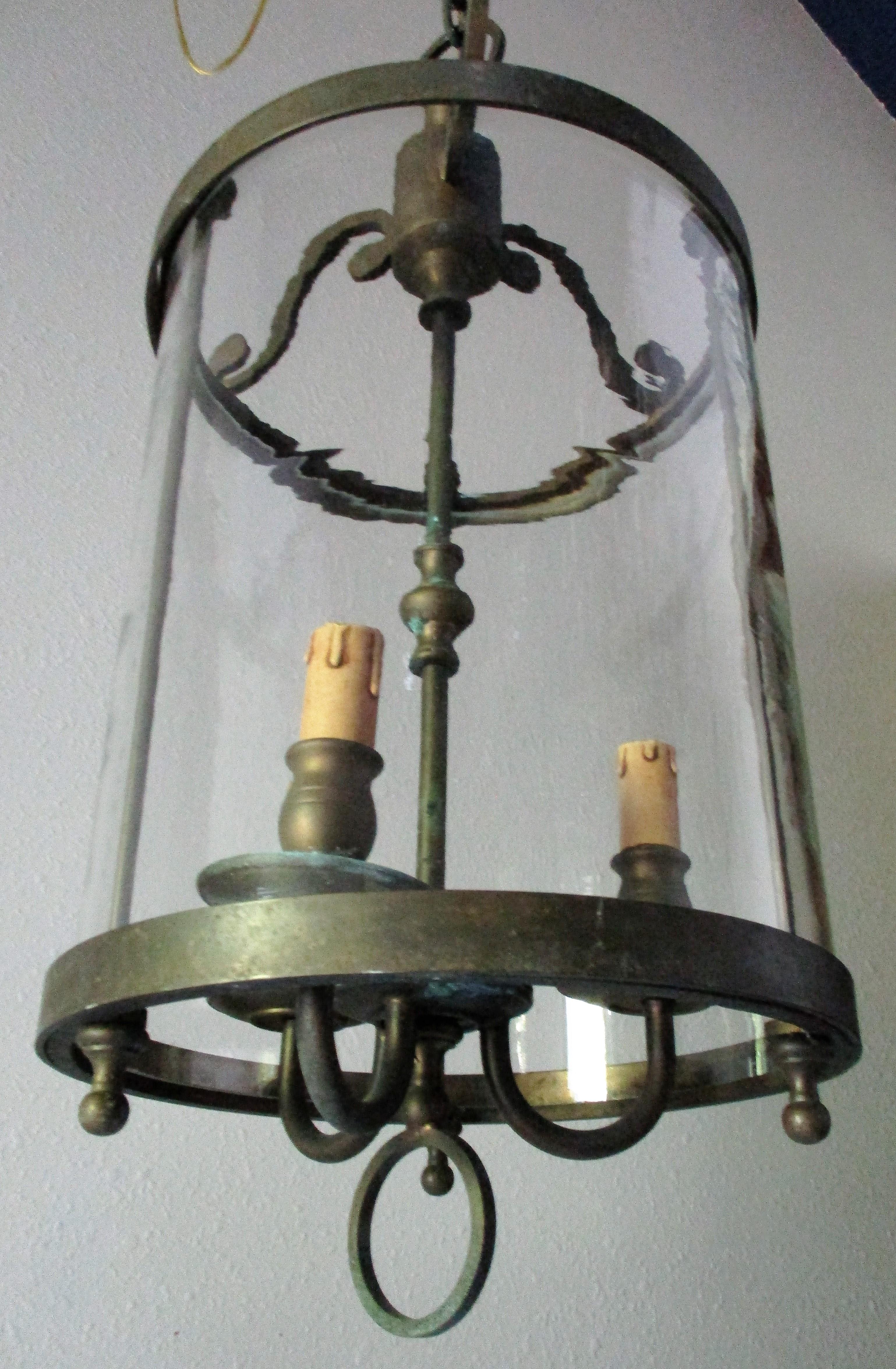 Italian Large 19th Century Brass Cylindrical Lantern 1