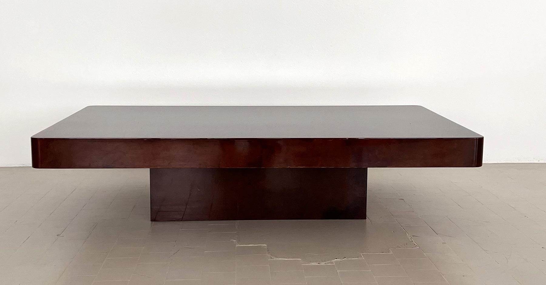 Grande table basse italienne Aldo Tura Design en parchemin émaillé, 1970  en vente 11