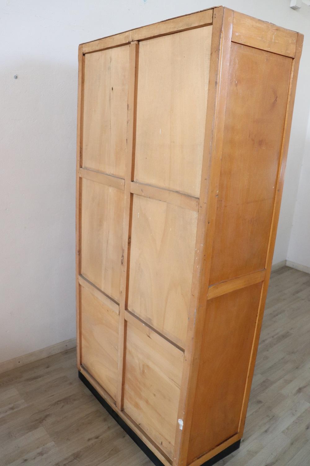 Italian Large Apothecary Cabinet with Handmade Sliding Shutter Doors, 1940s For Sale 5