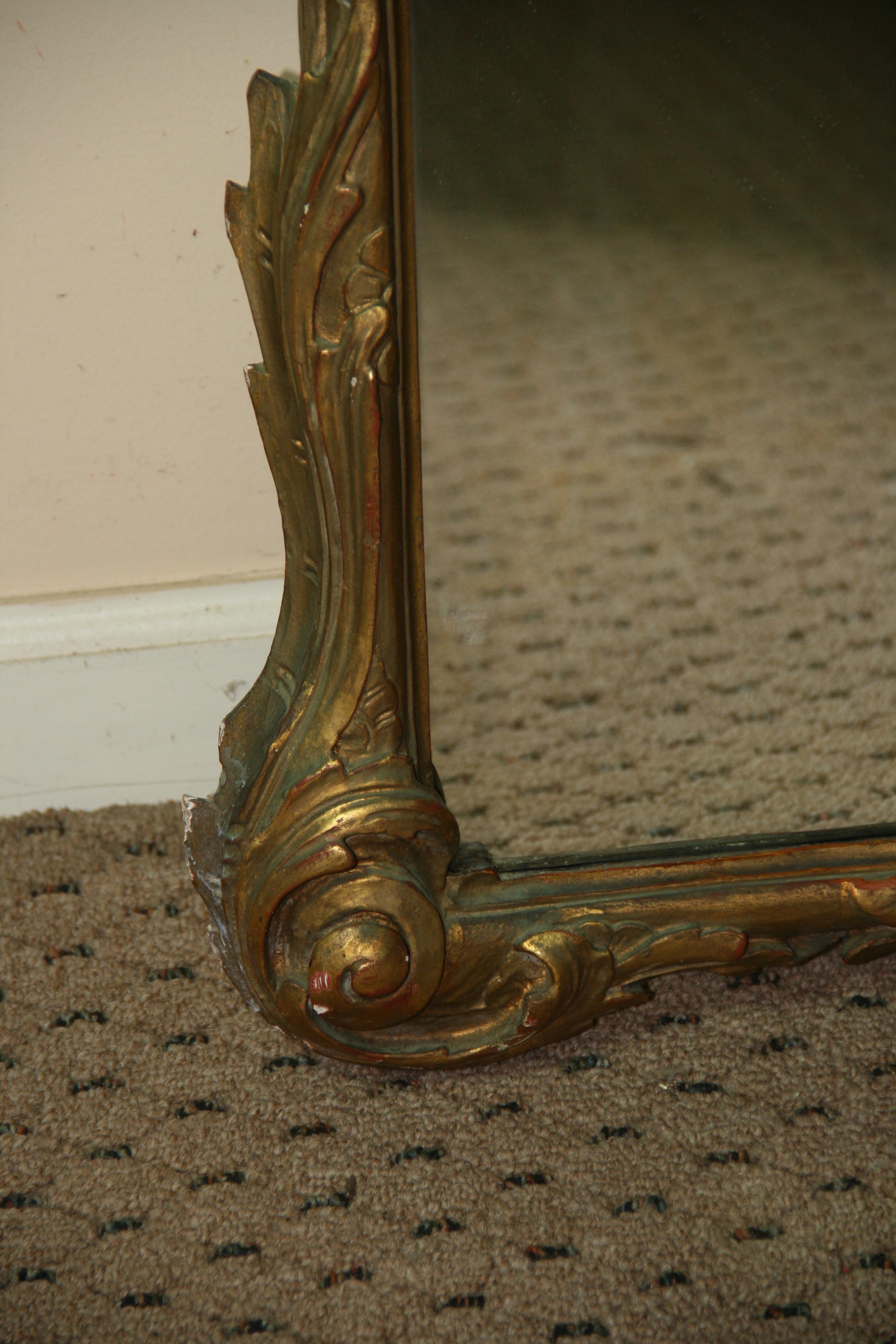 Composition Italian Large Baroque Mirror For Sale