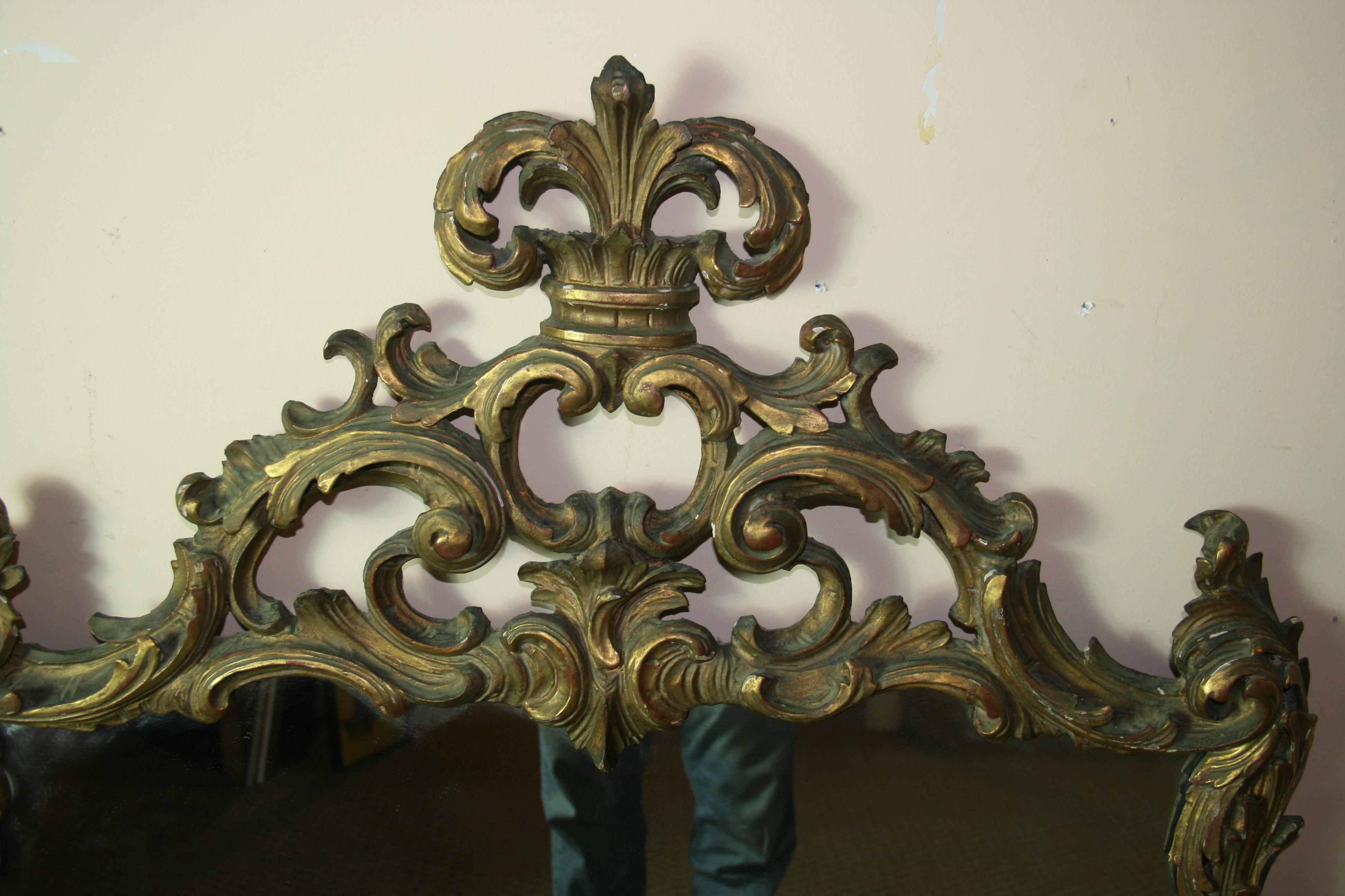 Italian Large Baroque Mirror For Sale 4
