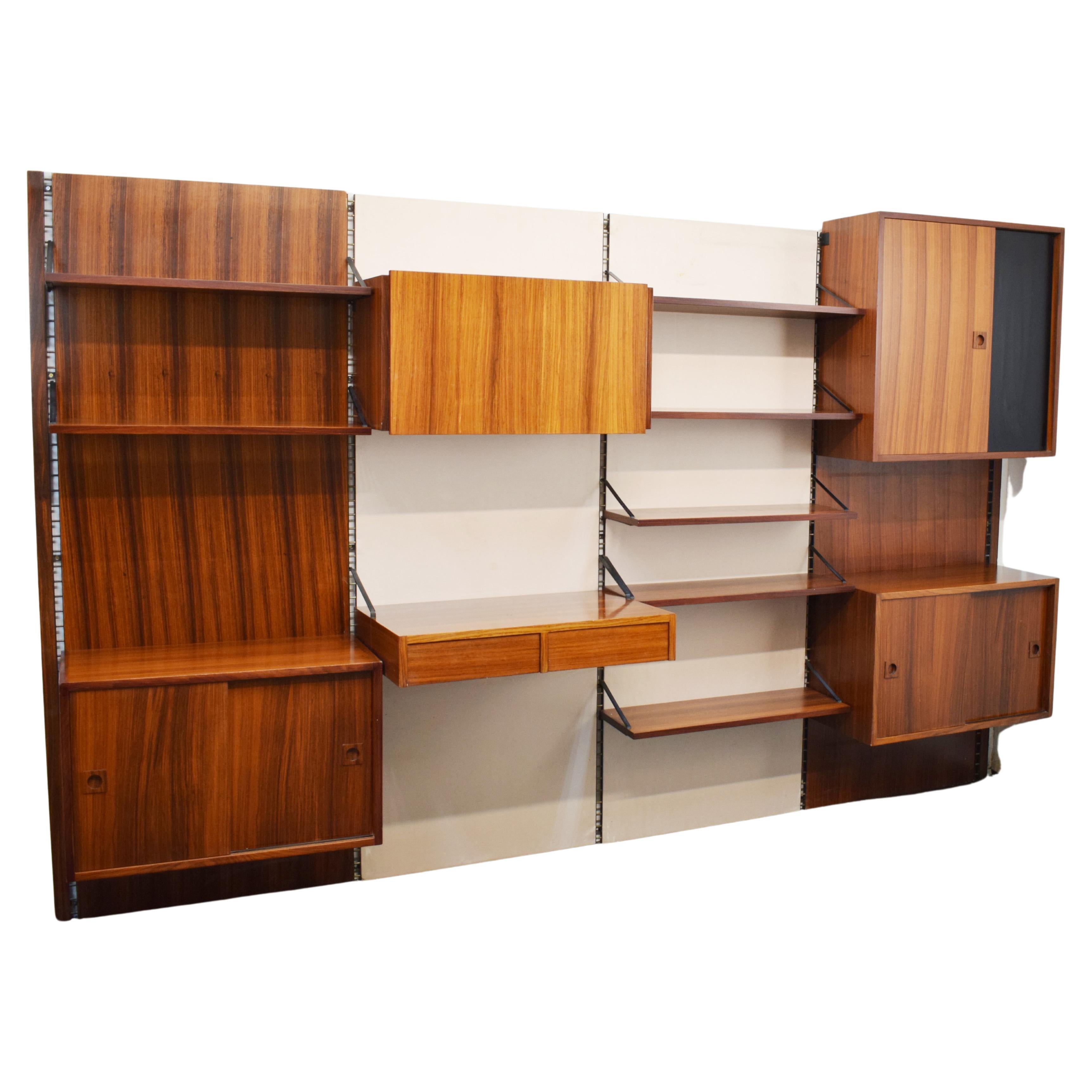 Italian large bookcase, 1970s For Sale