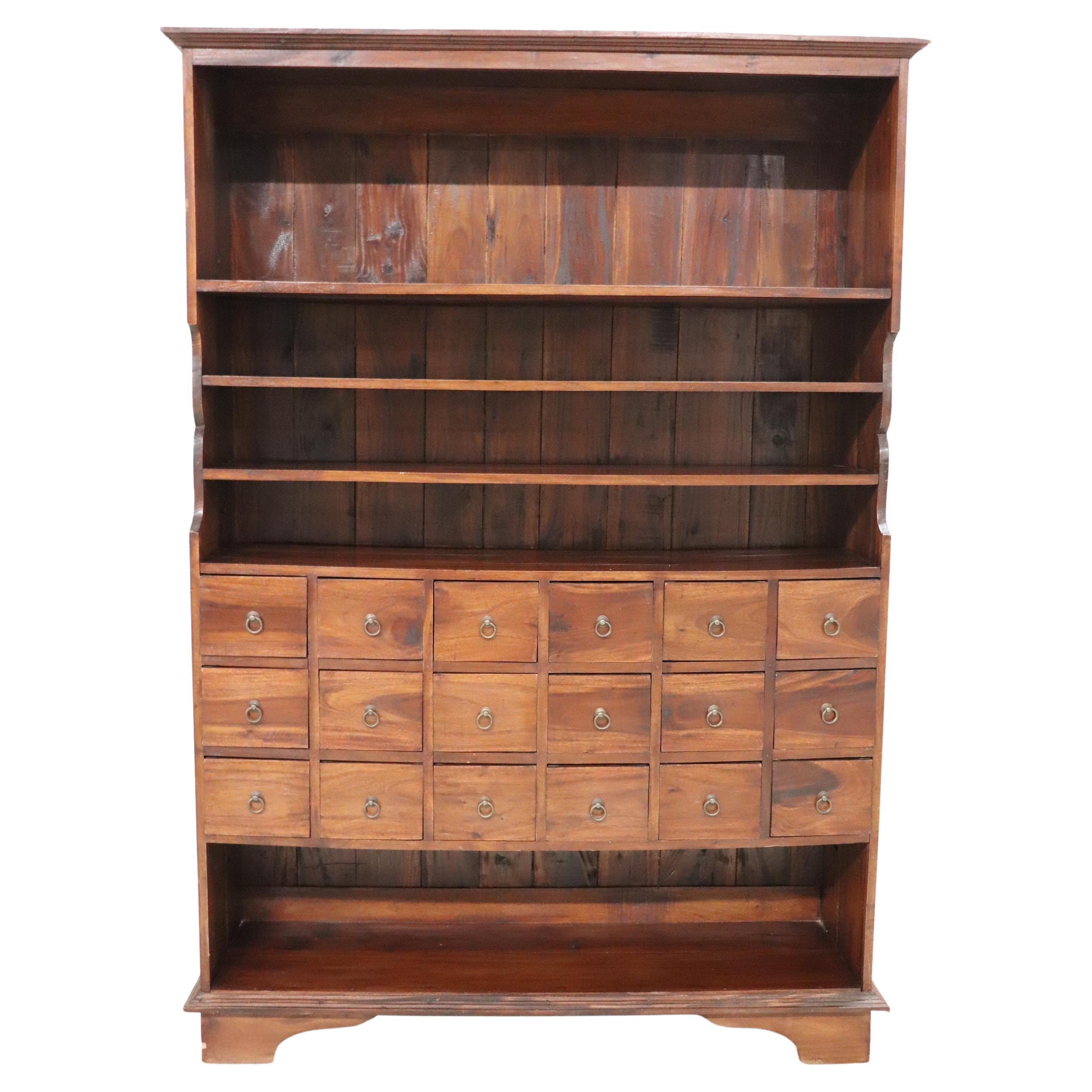 Italian Large Bookcase with 18 Drawers circa 1990s For Sale
