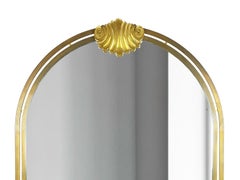 Italian Large Brass & Mirrored Glass 1970s Wall Mirror