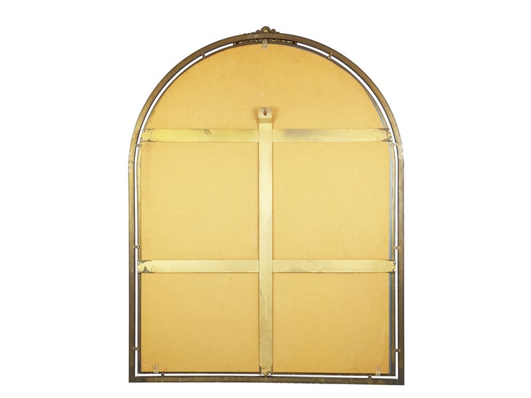 Italian Large Brass & Mirrored Glass 1970s Wall Mirror For Sale 2