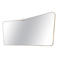 Italian Large Brass Wall Mirror, 1950s