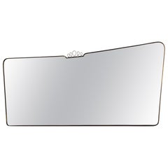 Italian Large Brass Wall Mirror, 1950s