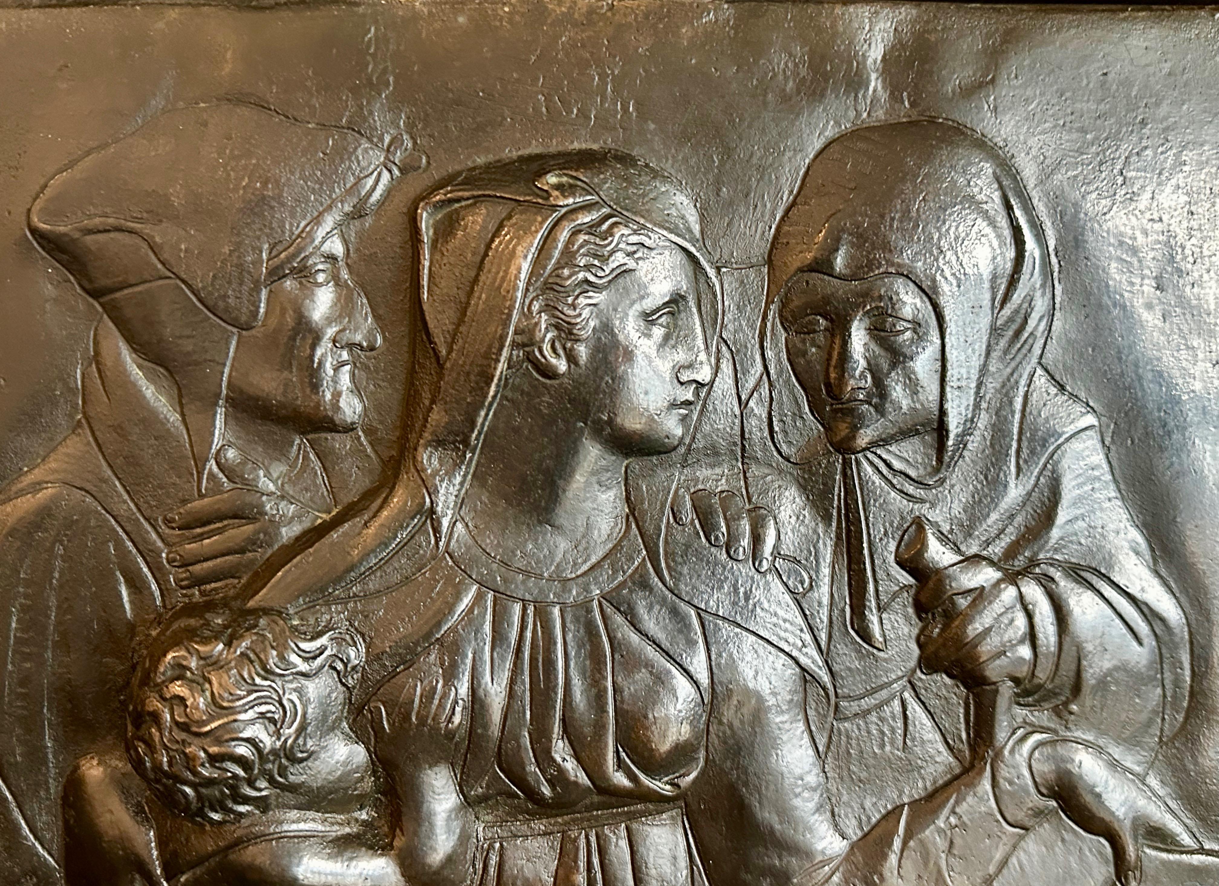 Neorinascimentale Grande rilievo italiano in bronzo di Madonna con Bambino e Santi, circa 1850 in vendita
