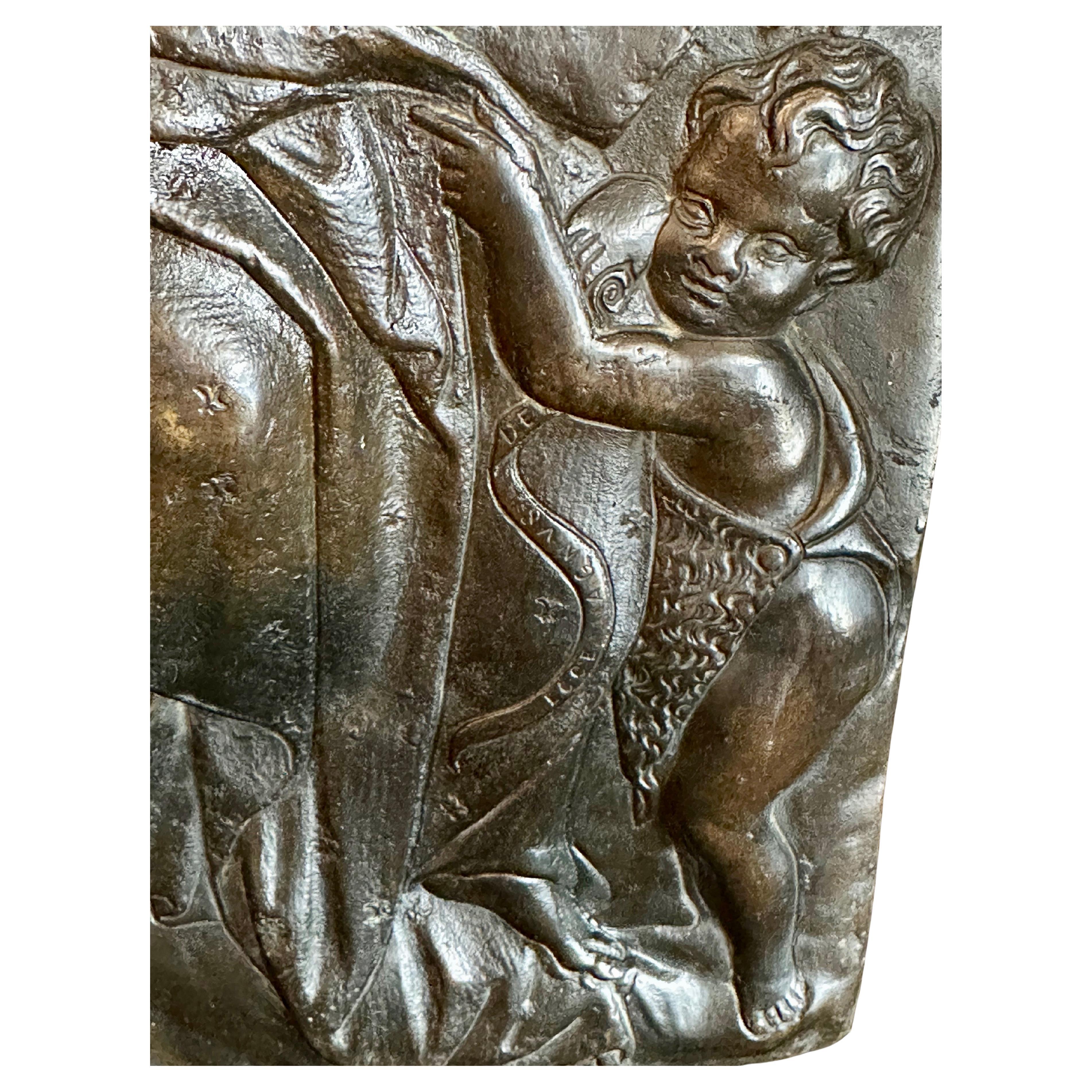 Calco Grande rilievo italiano in bronzo di Madonna con Bambino e Santi, circa 1850 in vendita