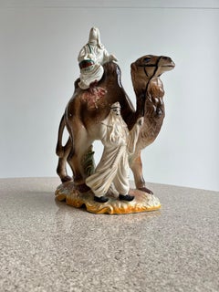 Italian Large Capodimonte Hand Painted Camel Porcelain, 1950s