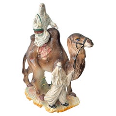 Italian Large Capodimonte Hand Painted Camel Porcelain, 1950s
