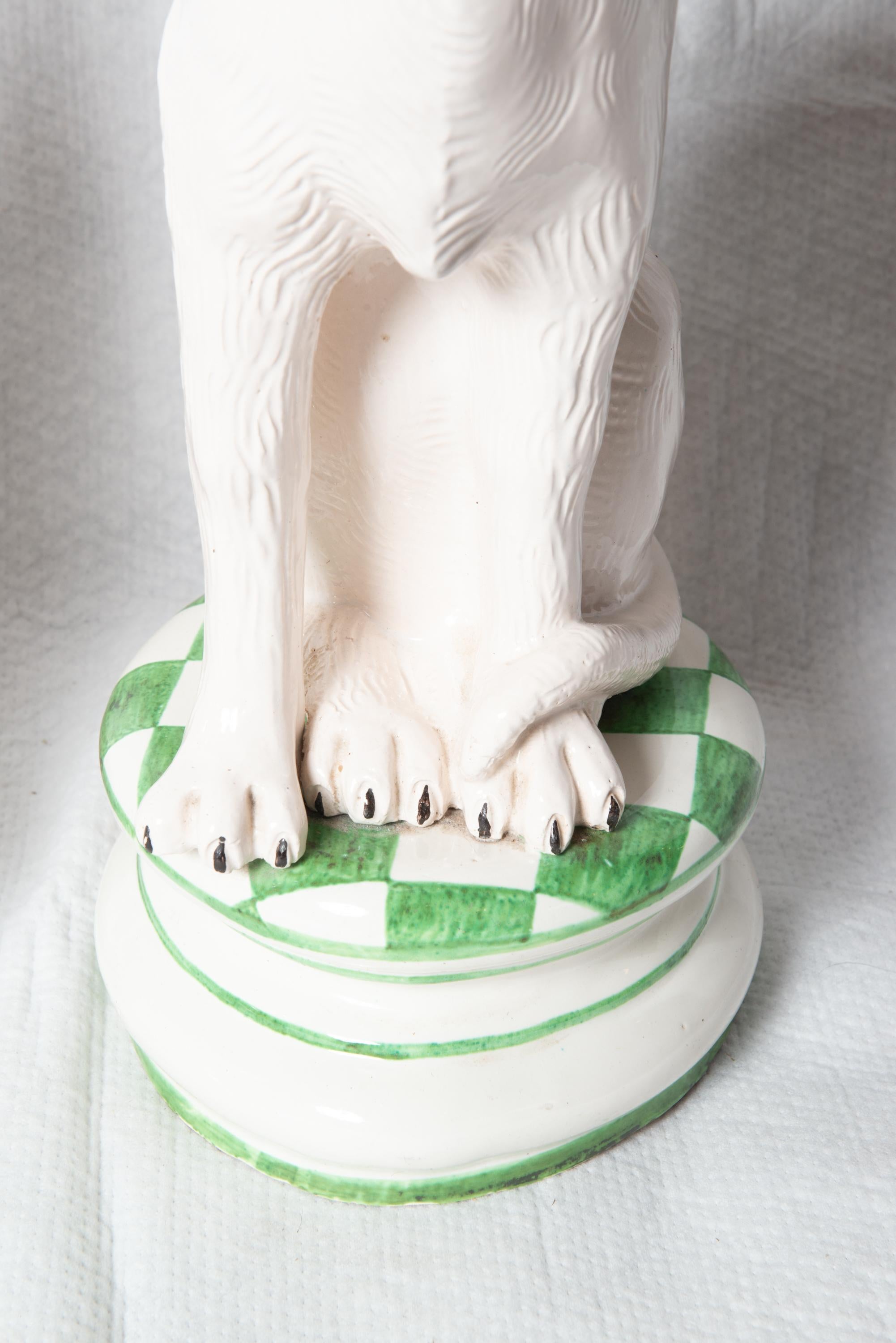 Estatuas italianas grandes de cerámica de perro y gato en venta 4