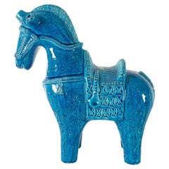 Grande figurine italienne de cheval en céramique d'Aldo Londi pour Bitossi, années 1960