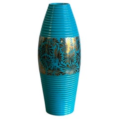 Italian Large Ceramic Vase Hand Painted
