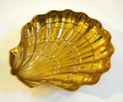 Italian Large Clam Shell Bowl in Brass