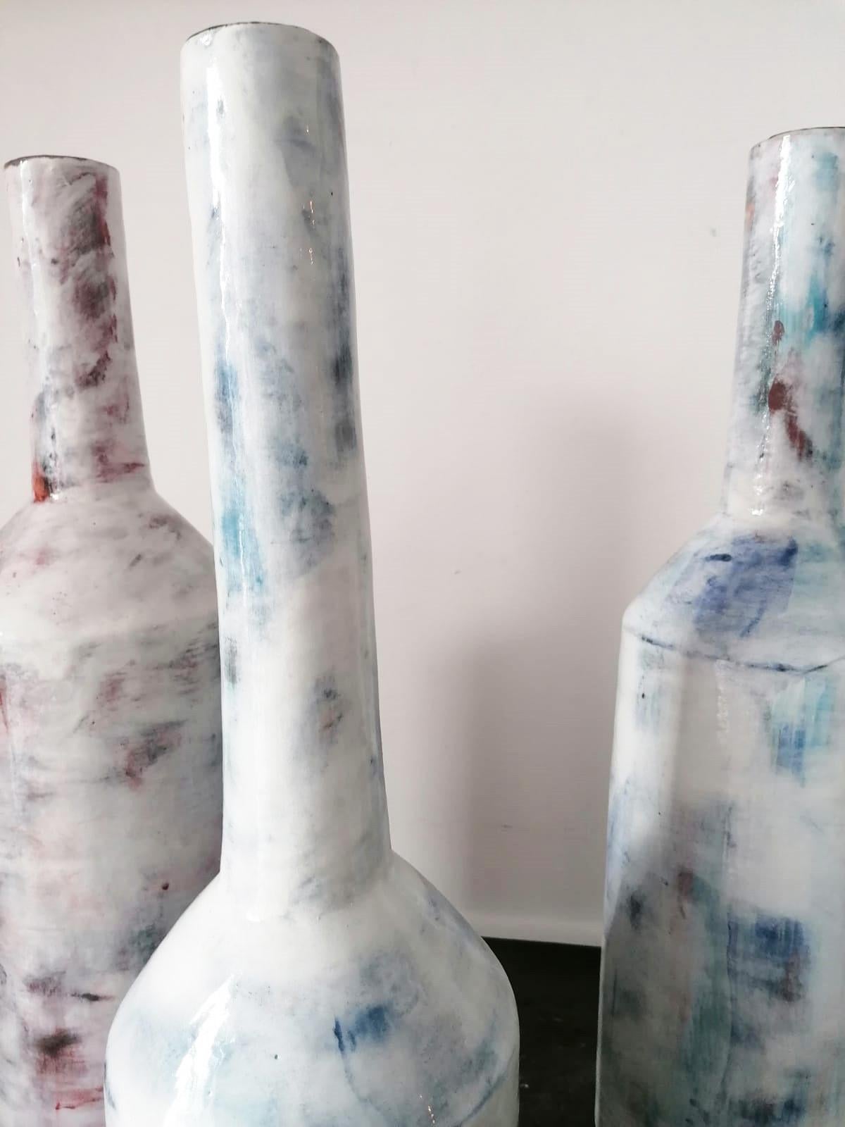 Italian Large Contemporary Handmade Glazed Ceramic Vases, Italy, 21st Century 9