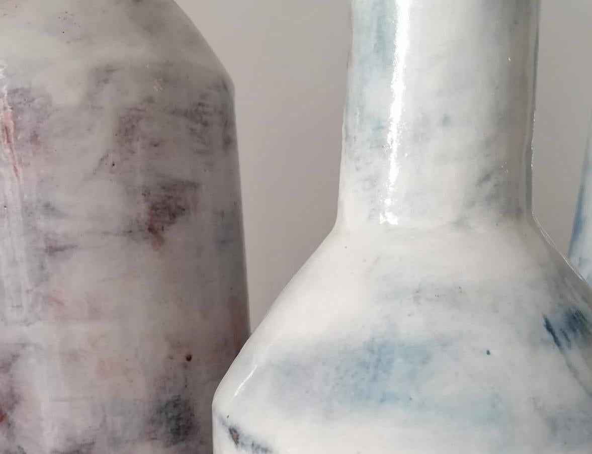 Mid-Century Modern Italian Large Contemporary Handmade Glazed Ceramic Vases, Italy, 21st Century