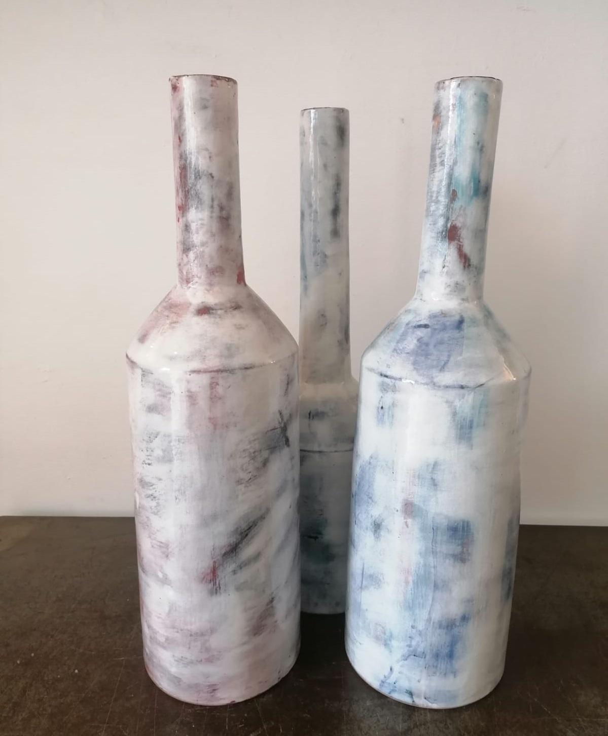 Italian Large Contemporary Handmade Glazed Ceramic Vases, Italy, 21st Century (21. Jahrhundert und zeitgenössisch)