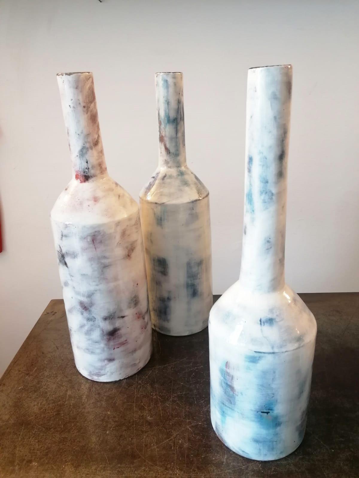 Italian Large Contemporary Handmade Glazed Ceramic Vases, Italy, 21st Century 4