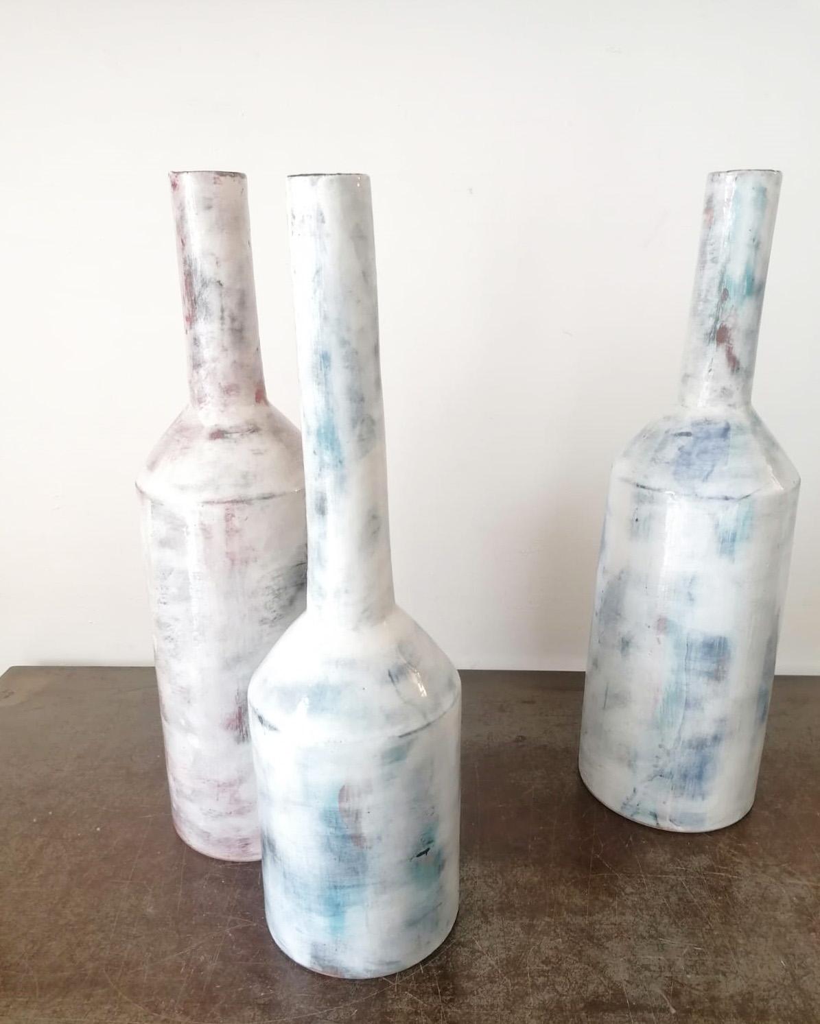 Italian Large Contemporary Handmade Glazed Ceramic Vases, Italy, 21st Century 1