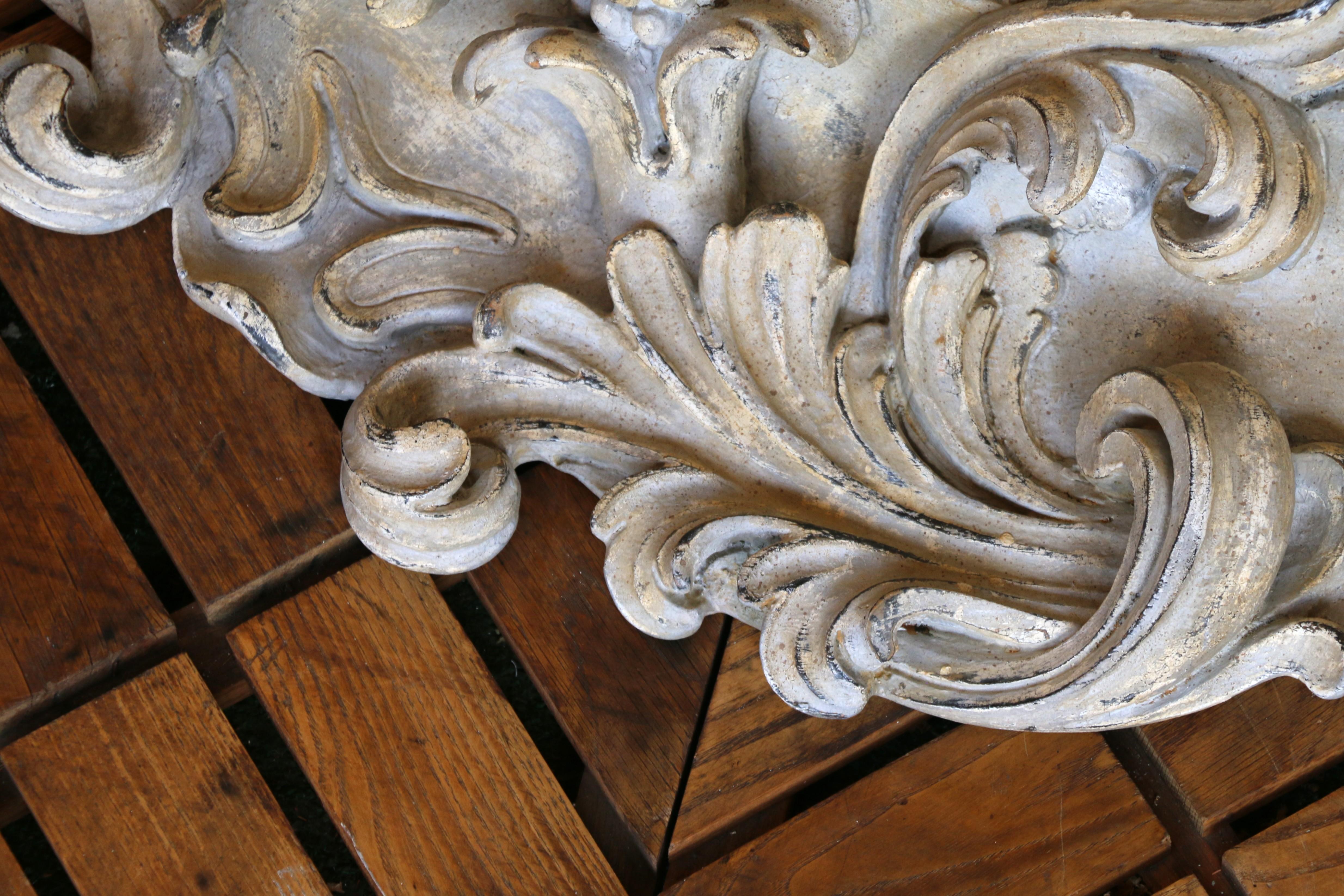Italian Large Deeply Carved Wooden Oval Mirror With Beveled Glass, Circa 1980s For Sale 7