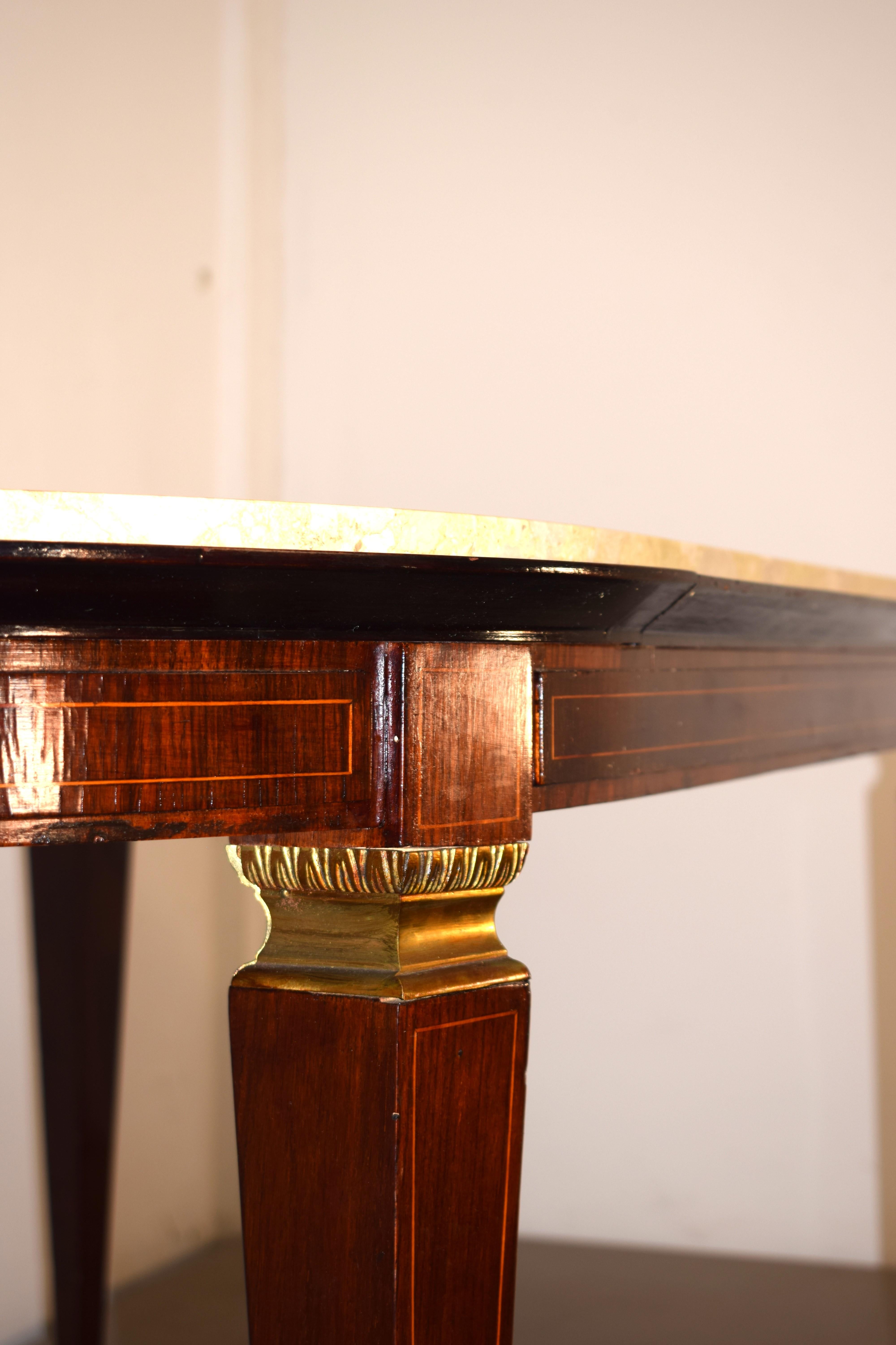 Brass Italian large dining table by Paolo Buffa, 1950s For Sale