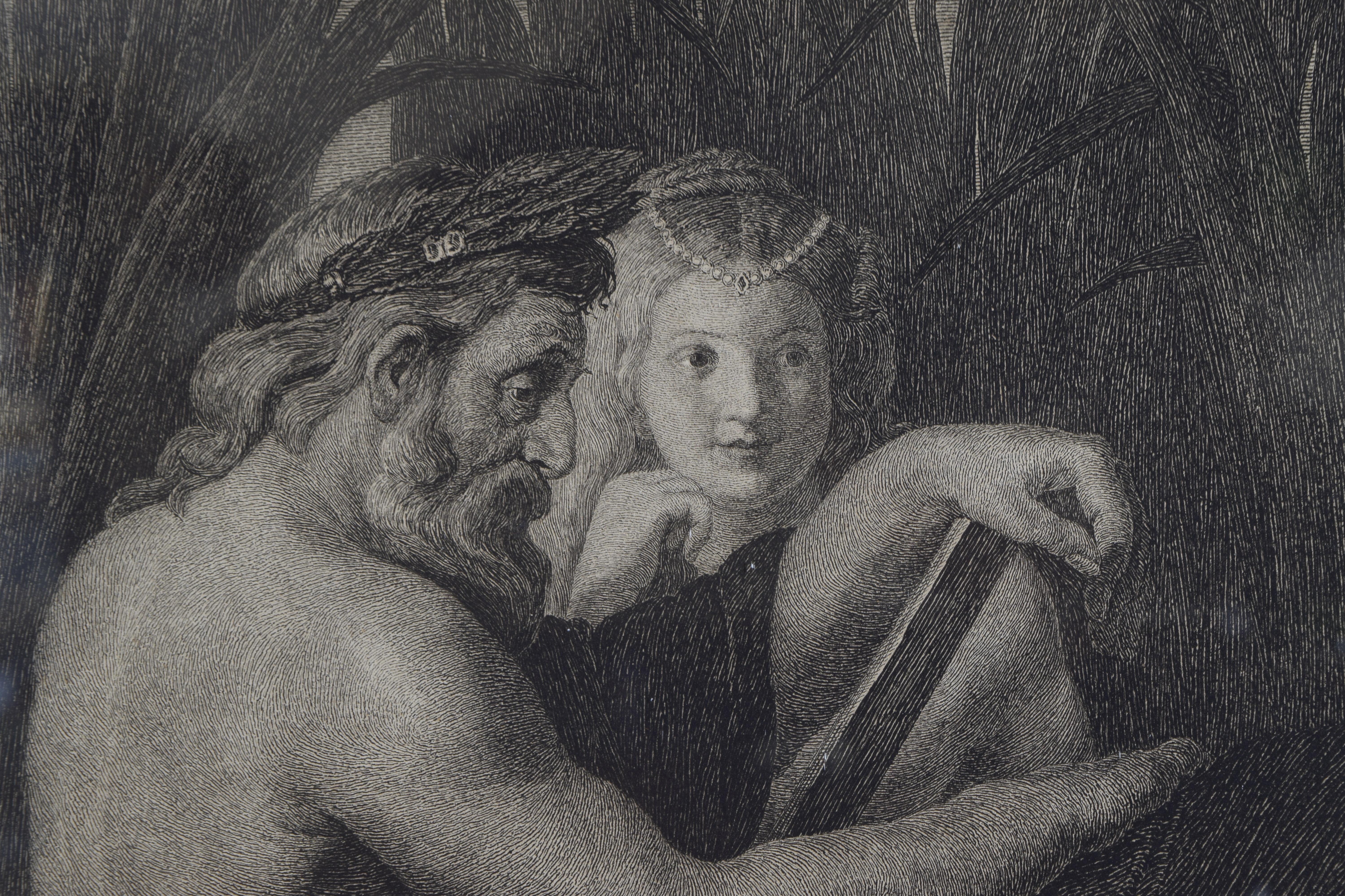 Grande gravure italienne de Romulus & Remus dans un cadre ébénisé, 2e moitié du 19e siècle en vente 2