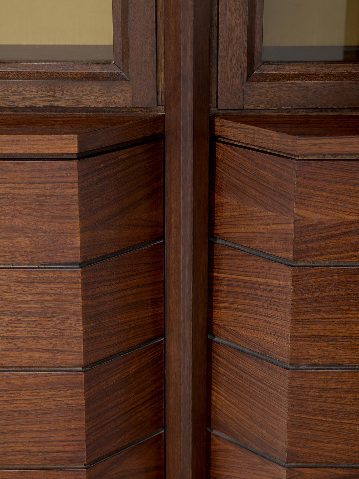 Italian Large Five Sectioned Cabinet in Rosewood, 1960s 1
