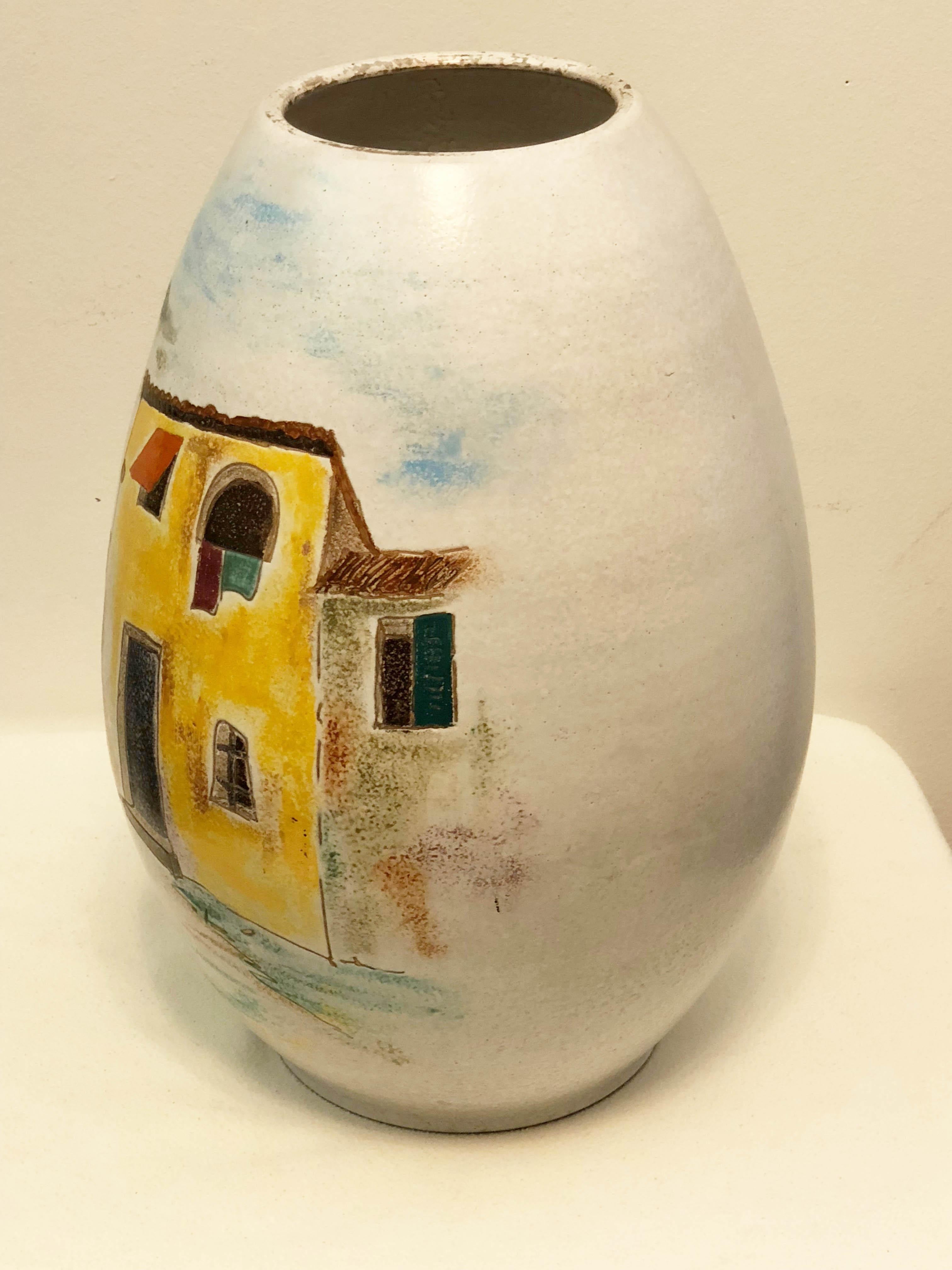 Mid-Century Modern Italian Large Floor Vase For Sale