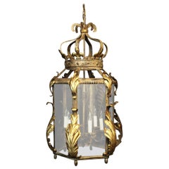 Italian Large Florentine Six Light Hexagonal Hall Lantern