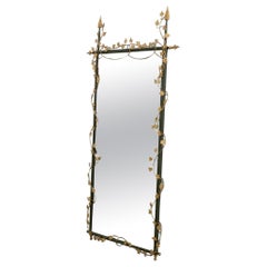 Vintage Italian Large Gilt Metal Floral Mirror
