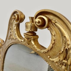 Grande specchio italiano in legno dorato del 1940 circa