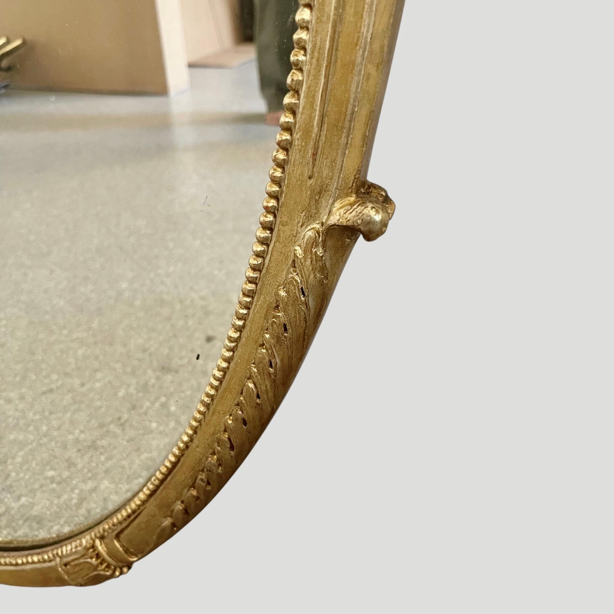 Art Deco Italian Large Giltwood Mirror circa 1940 For Sale