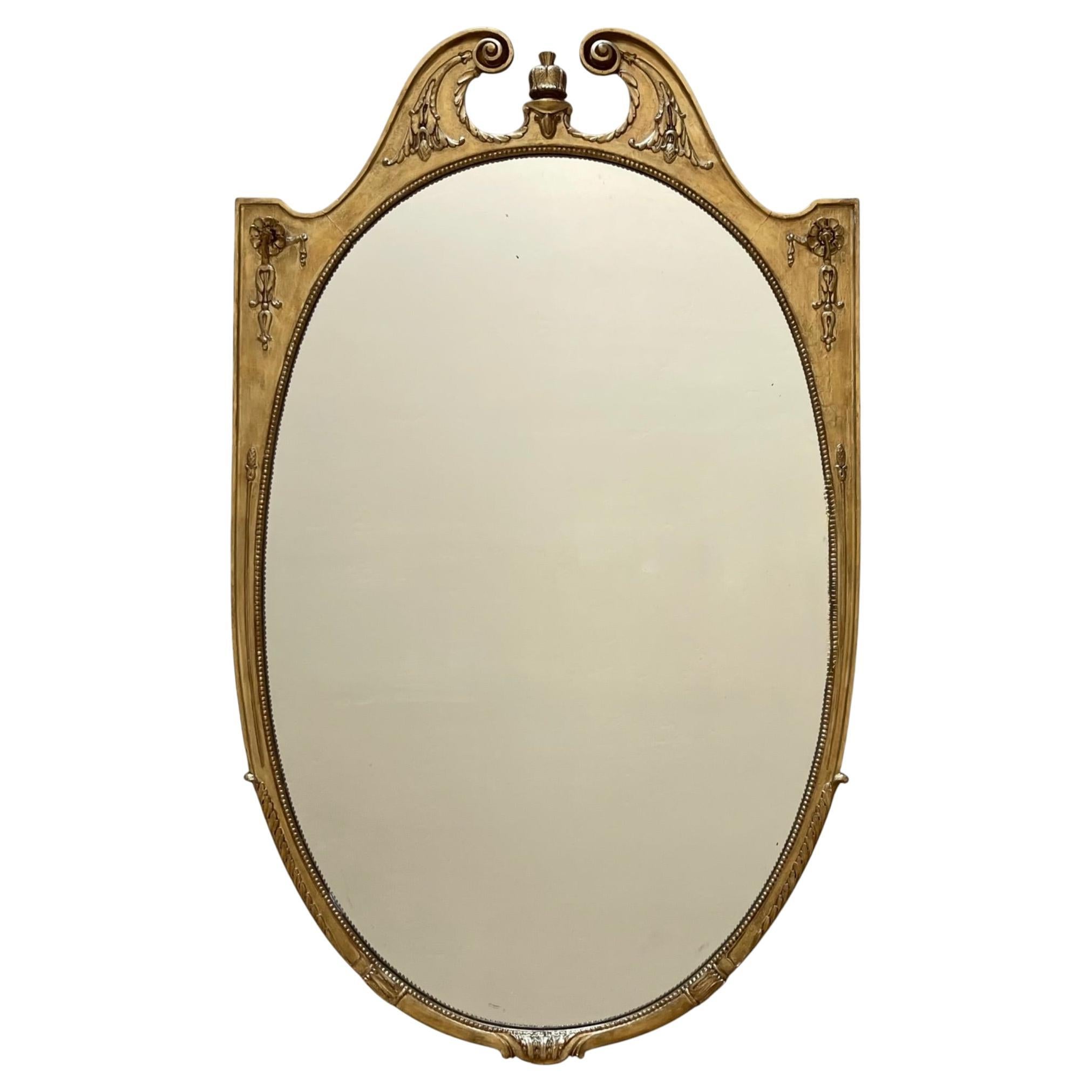Italian Large Giltwood Mirror circa 1940 For Sale