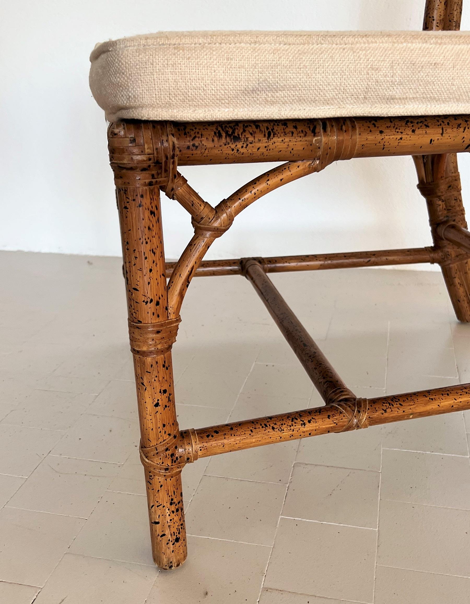 Italian Large Mid-Century Bamboo Chair, 1970s 4